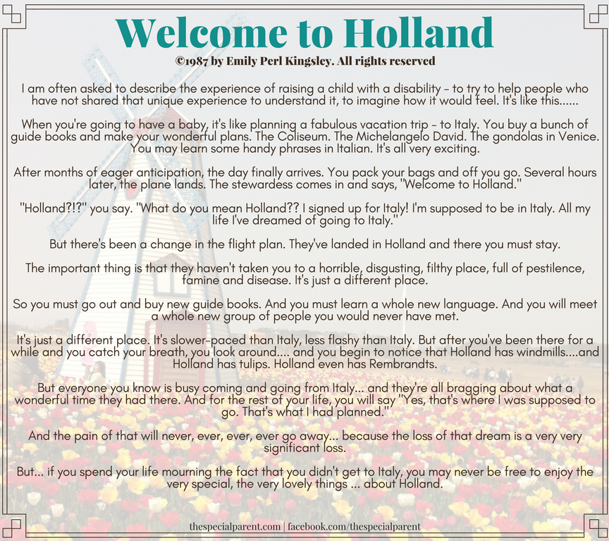 Welcome to Holland by Emily Perl Kingsley